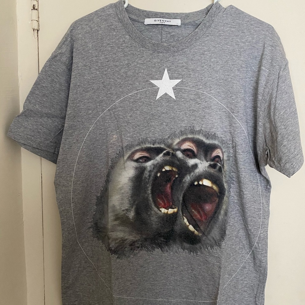 GIVENCHY MONKEY BROTHERS GREY PRINT T-shirt